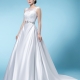 Stylish A-Line Beteau Neckline Beading Sweep Train Wedding Dress