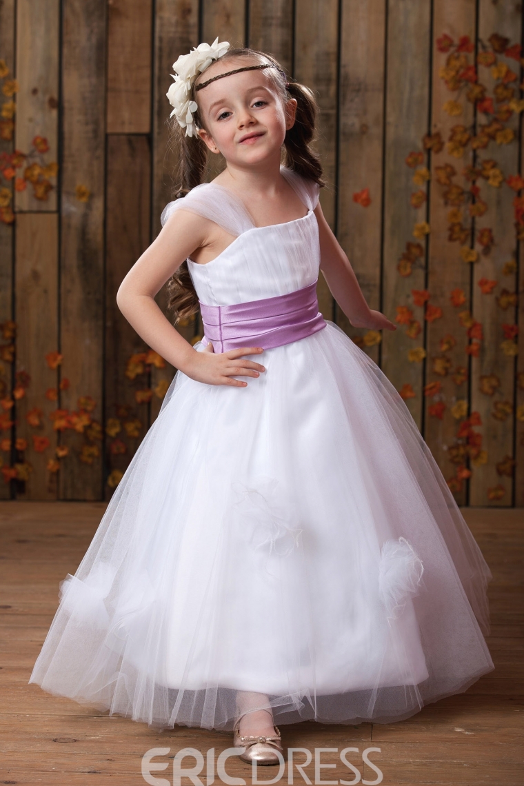 Gorgeous A-Line Princess Straps Floor-length Sash Flower Girl Dress